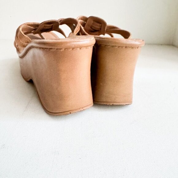 Vintage Urban Behaviour Brown Chunky Platform Leather Sandals 8 - Picture 5 of 11